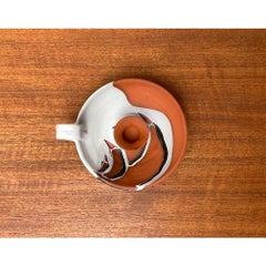 Mid-Century German Studio Pottery Candle Holder with Bird Design, 1960s