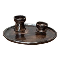 Mid-Century German Studio Pottery Candleholder by Ingeborg Busse Ceramics