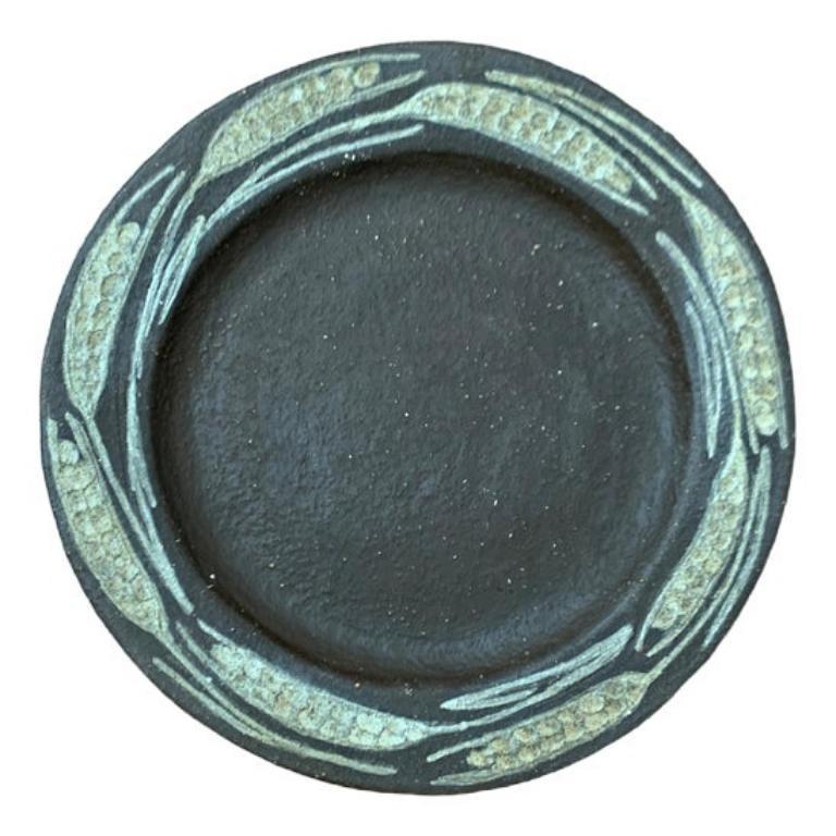 Mid-Century German Studio Pottery Wall Plaque Plate by Heinz Theo Dietz, 1960s