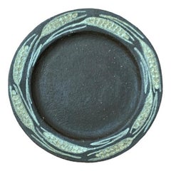 Mid-Century German Studio Pottery Wall Plaque Plate by Heinz Theo Dietz, 1960s