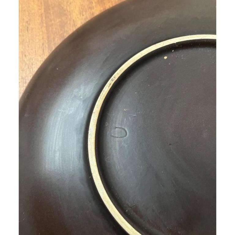 Plato de pared de Studio Pottery alemán de mediados de siglo con diseño de girasol, años 60 en venta 5