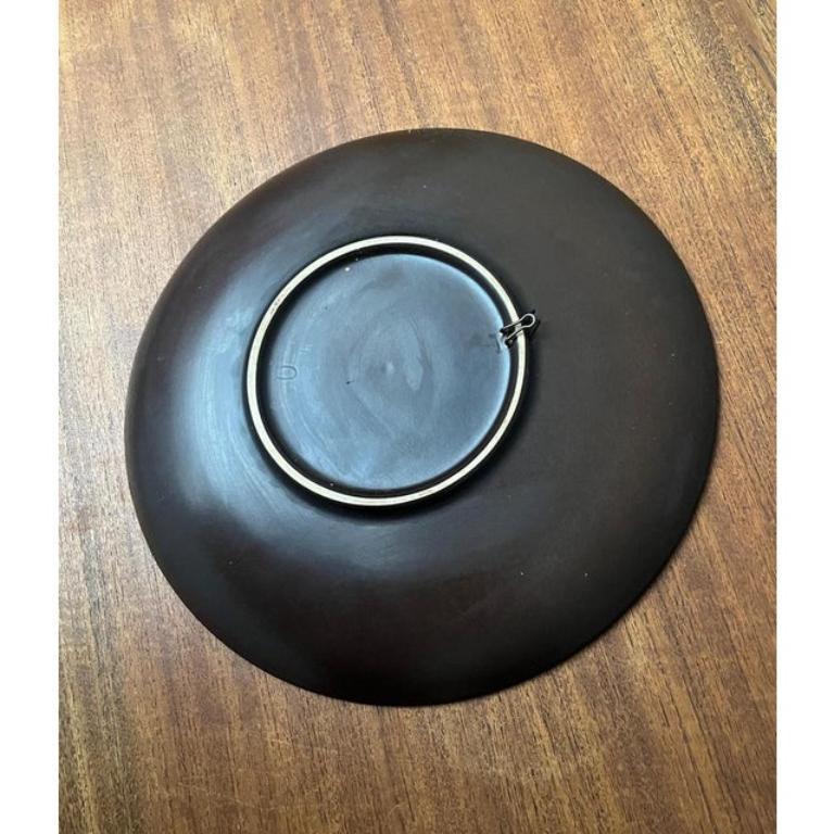 Plato de pared de Studio Pottery alemán de mediados de siglo con diseño de girasol, años 60 en venta 1