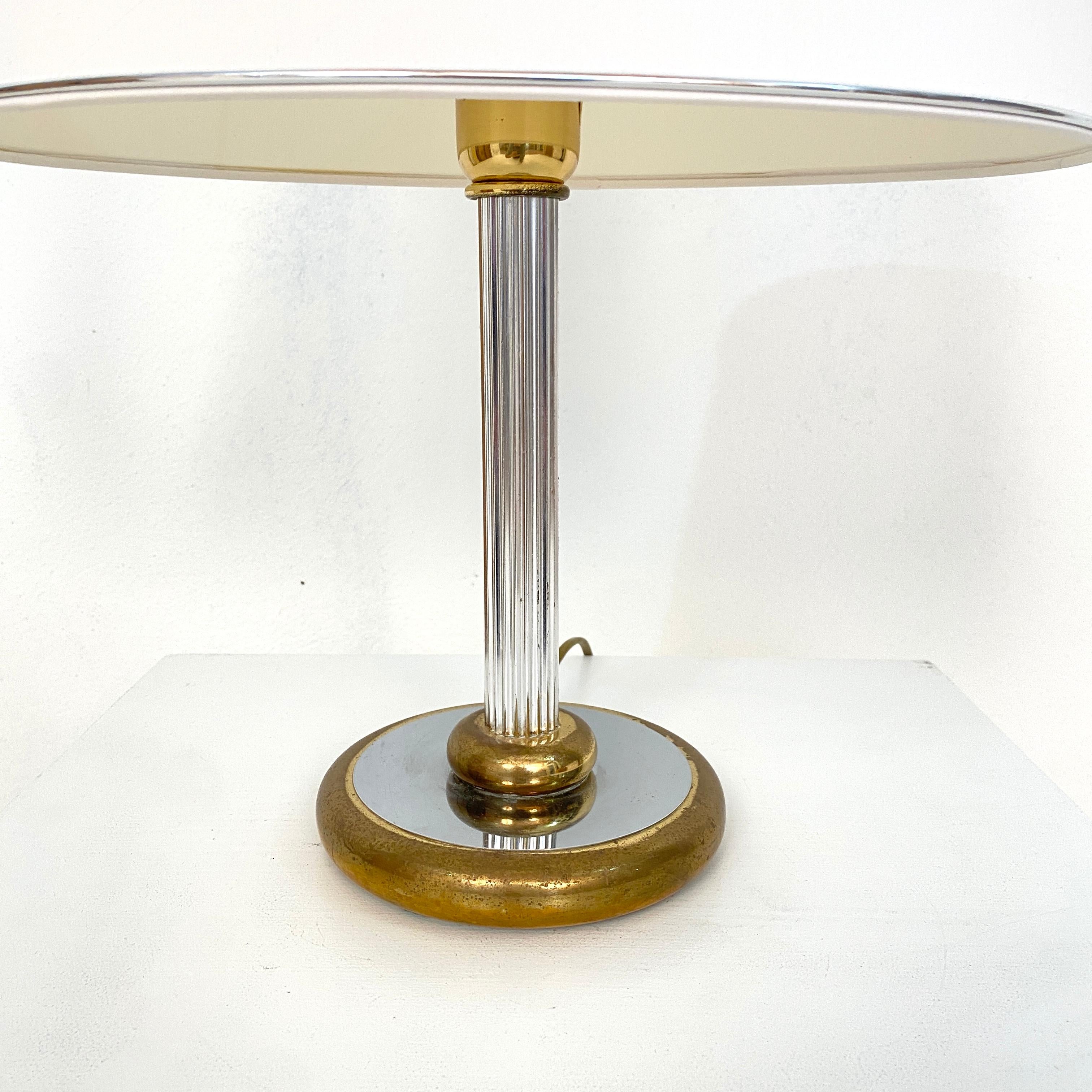 Mid-Century Modern Midcentury German Table Lamp by Aro-Leuchte in Chrome and Brass, circa 1970 For Sale