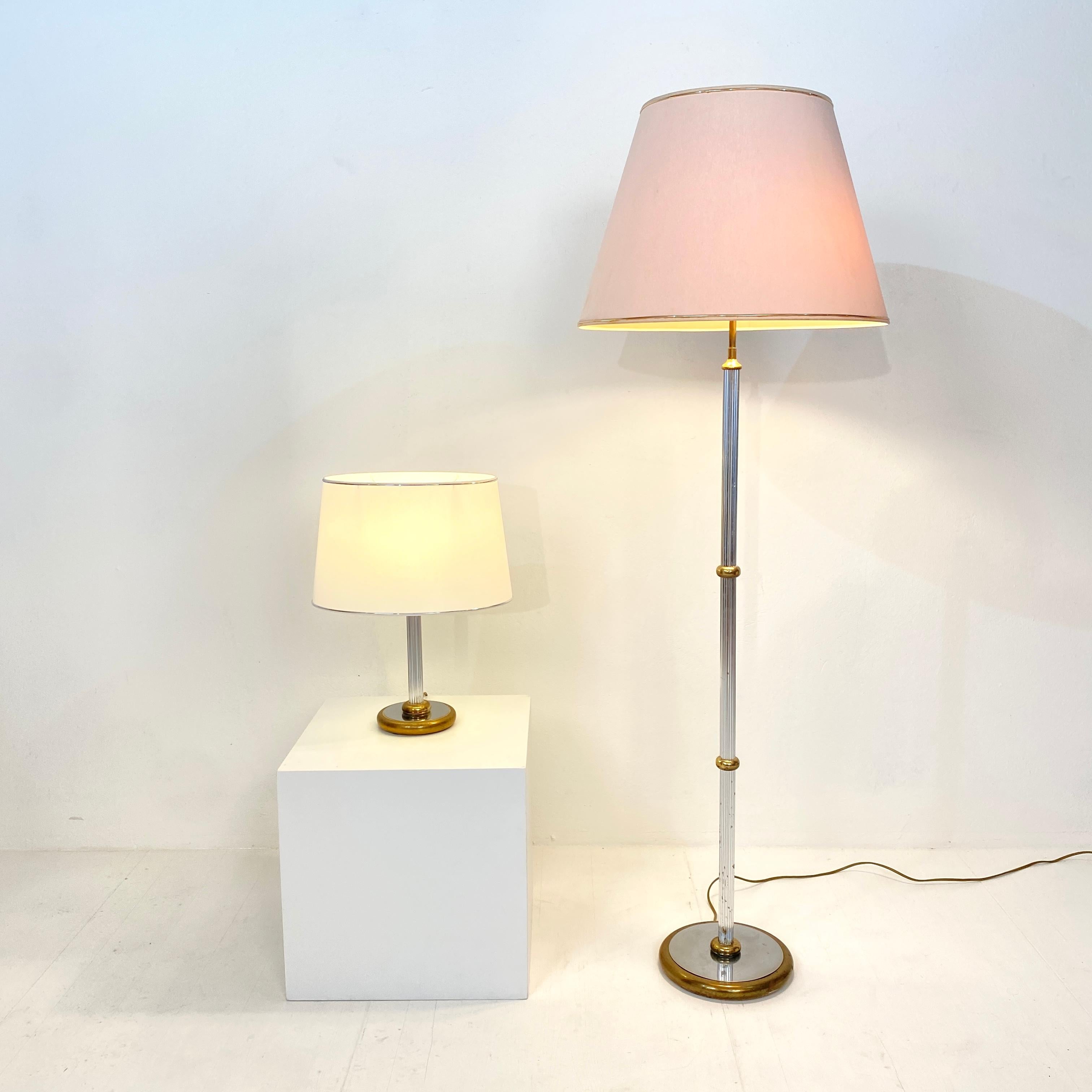Midcentury German Table Lamp by Aro-Leuchte in Chrome and Brass, circa 1970 For Sale 2