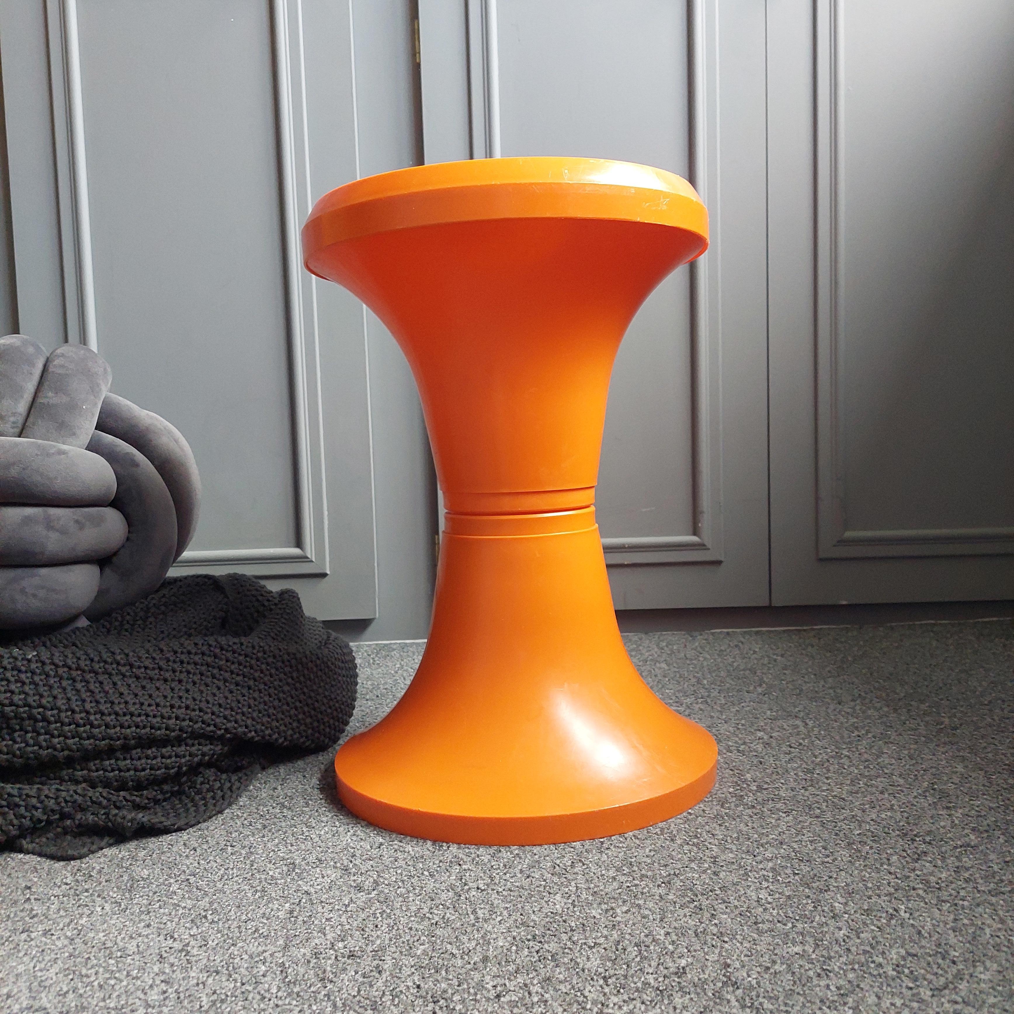 Plastic Mid Century German Tam Tam Style Stool Pop Art Space Age Vintage, 1960s 70s