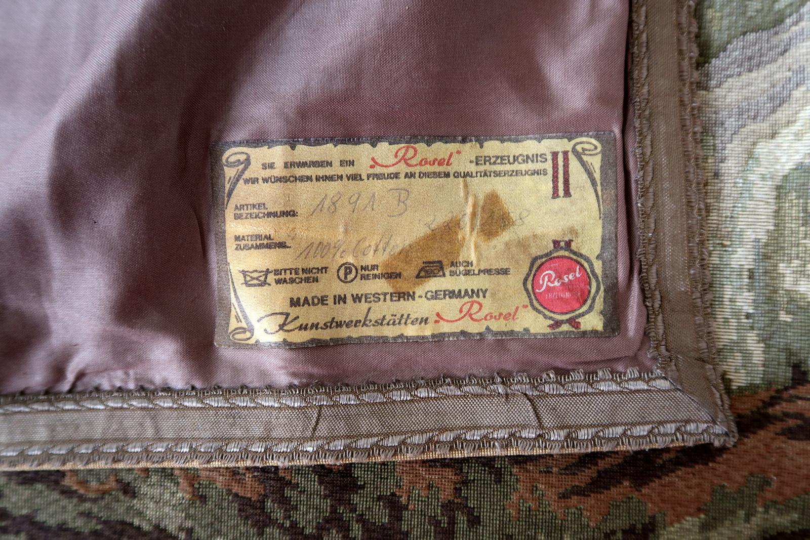 Tenture murale en tapisserie allemande du milieu du siècle 6.11' x 5.1', années 1950 - 1C1181 en vente 9