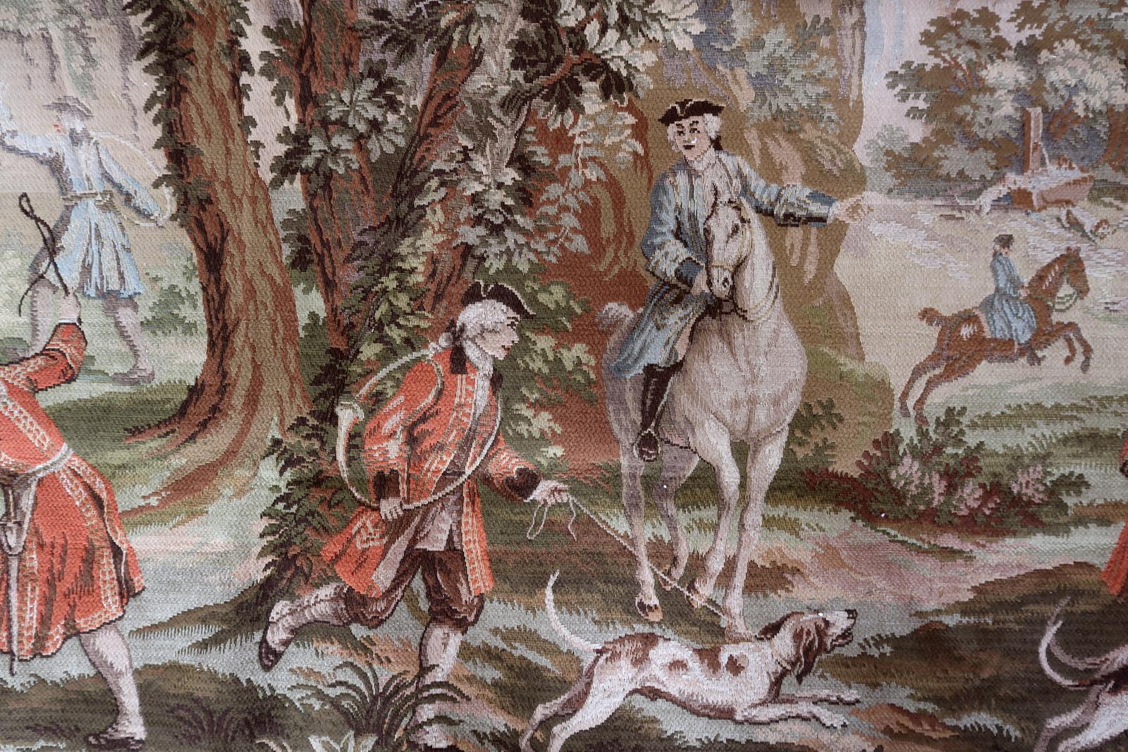 Français Tenture murale en tapisserie allemande du milieu du siècle 6.11' x 5.1', années 1950 - 1C1181 en vente