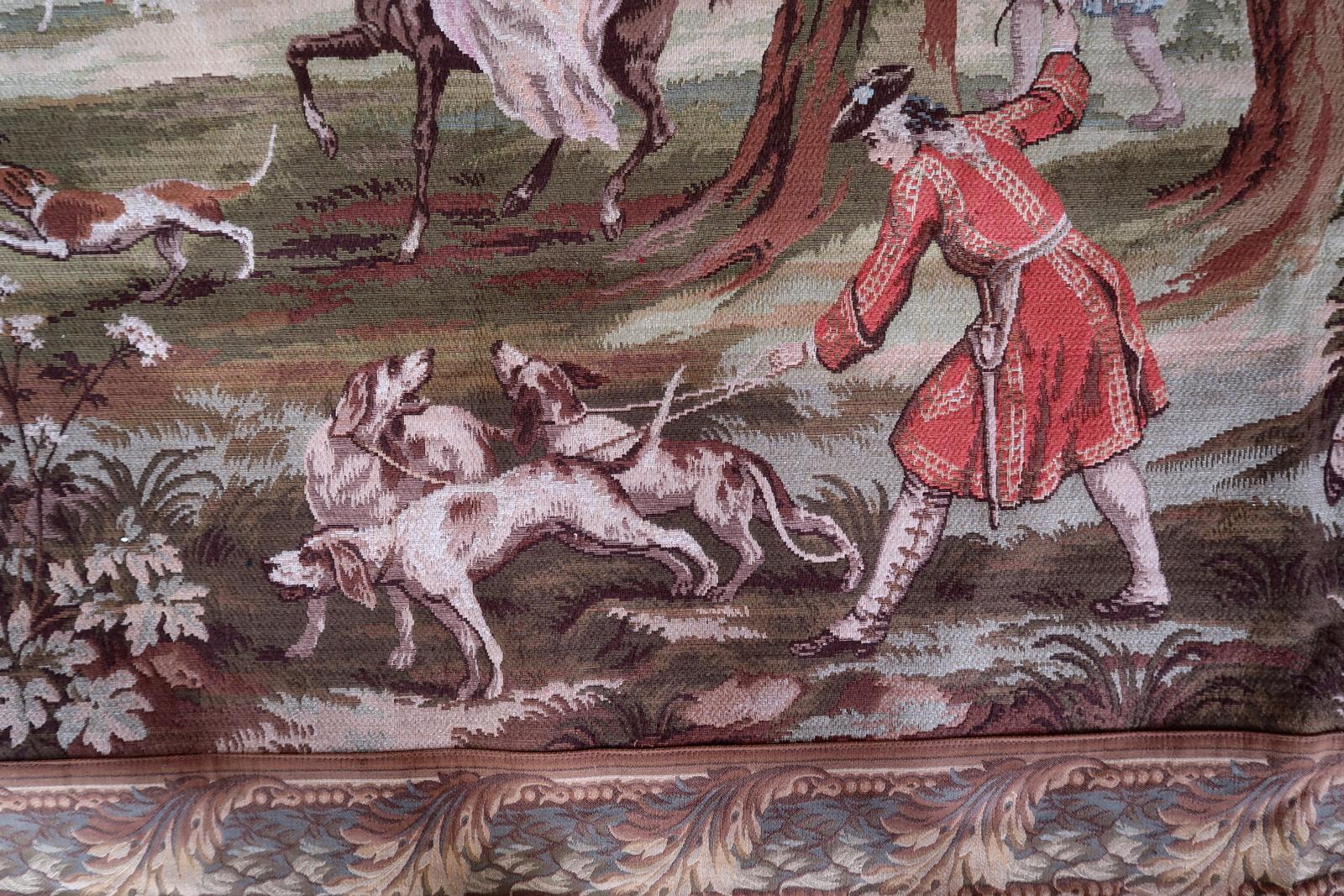 Tenture murale en tapisserie allemande du milieu du siècle 6.11' x 5.1', années 1950 - 1C1181 Bon état - En vente à Bordeaux, FR