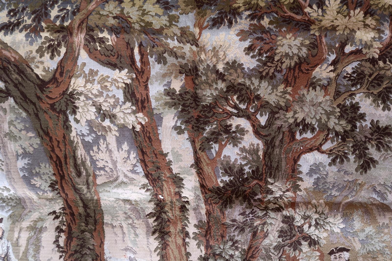 Tenture murale en tapisserie allemande du milieu du siècle 6.11' x 5.1', années 1950 - 1C1181 en vente 1