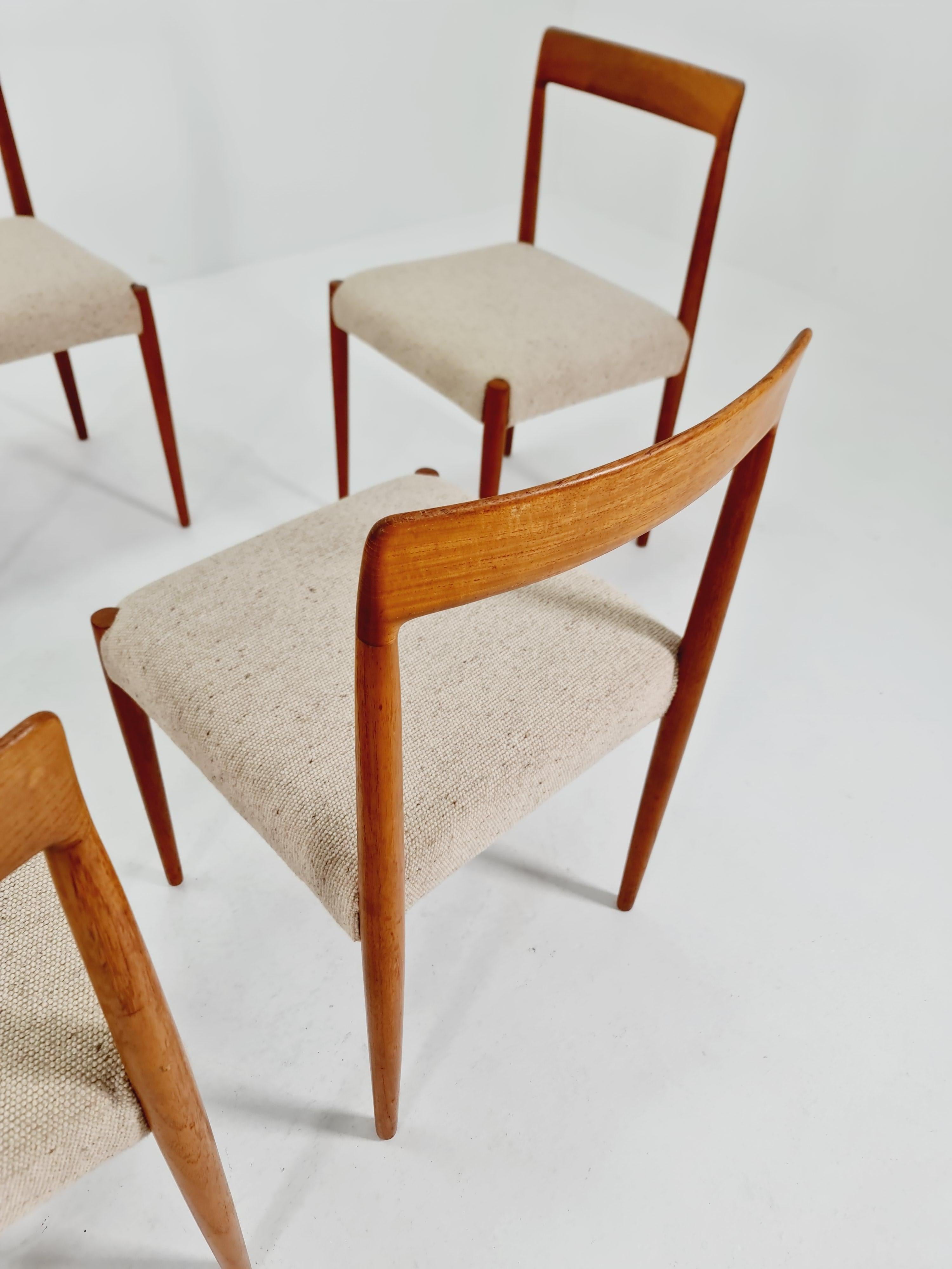 Mid century German Teak Dining Chair by Lübke, 1960s, set of 6 For Sale 4