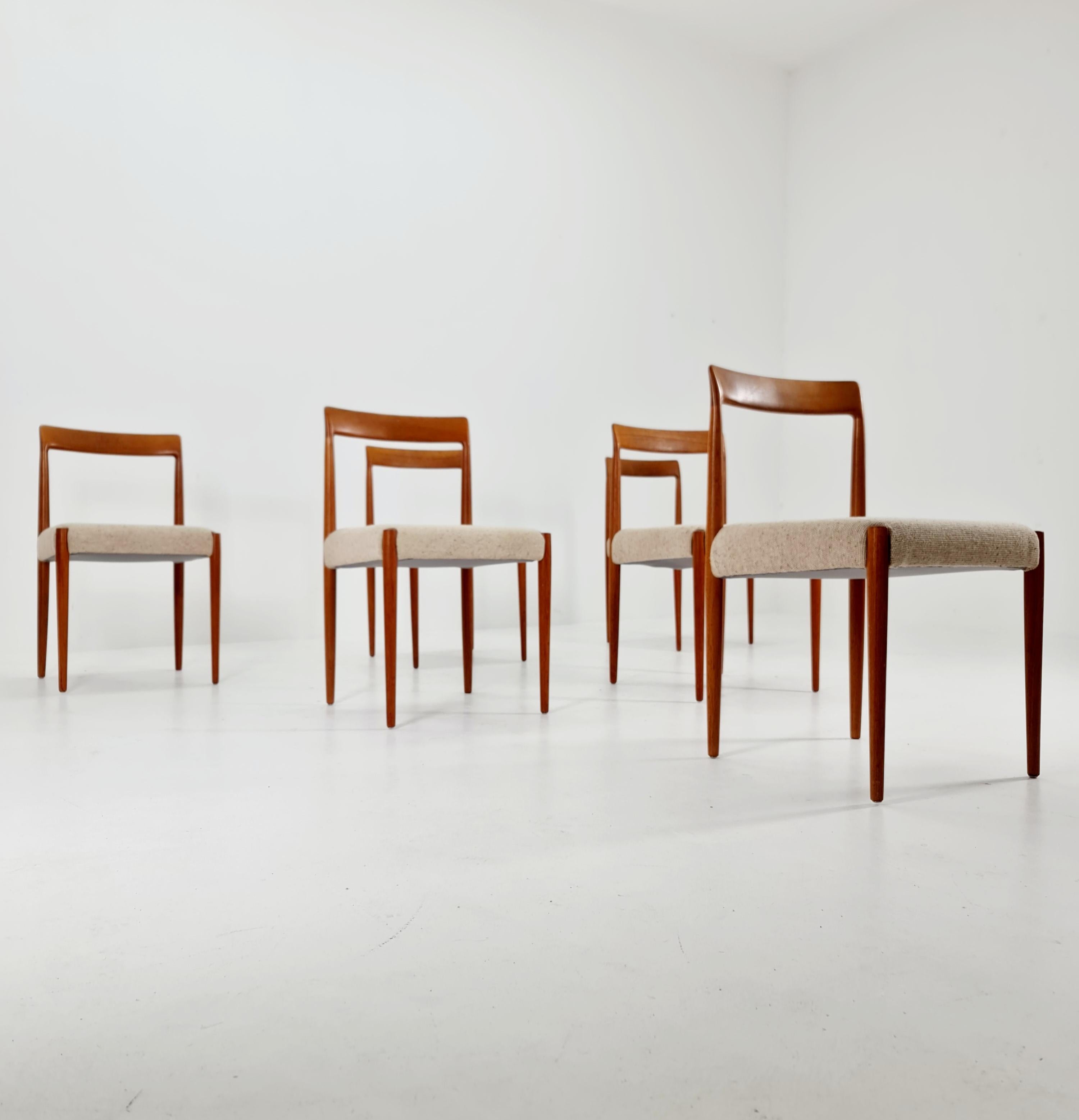 Mid-Century Modern Mid century German Teak Dining Chair by Lübke, 1960s, set of 6 For Sale