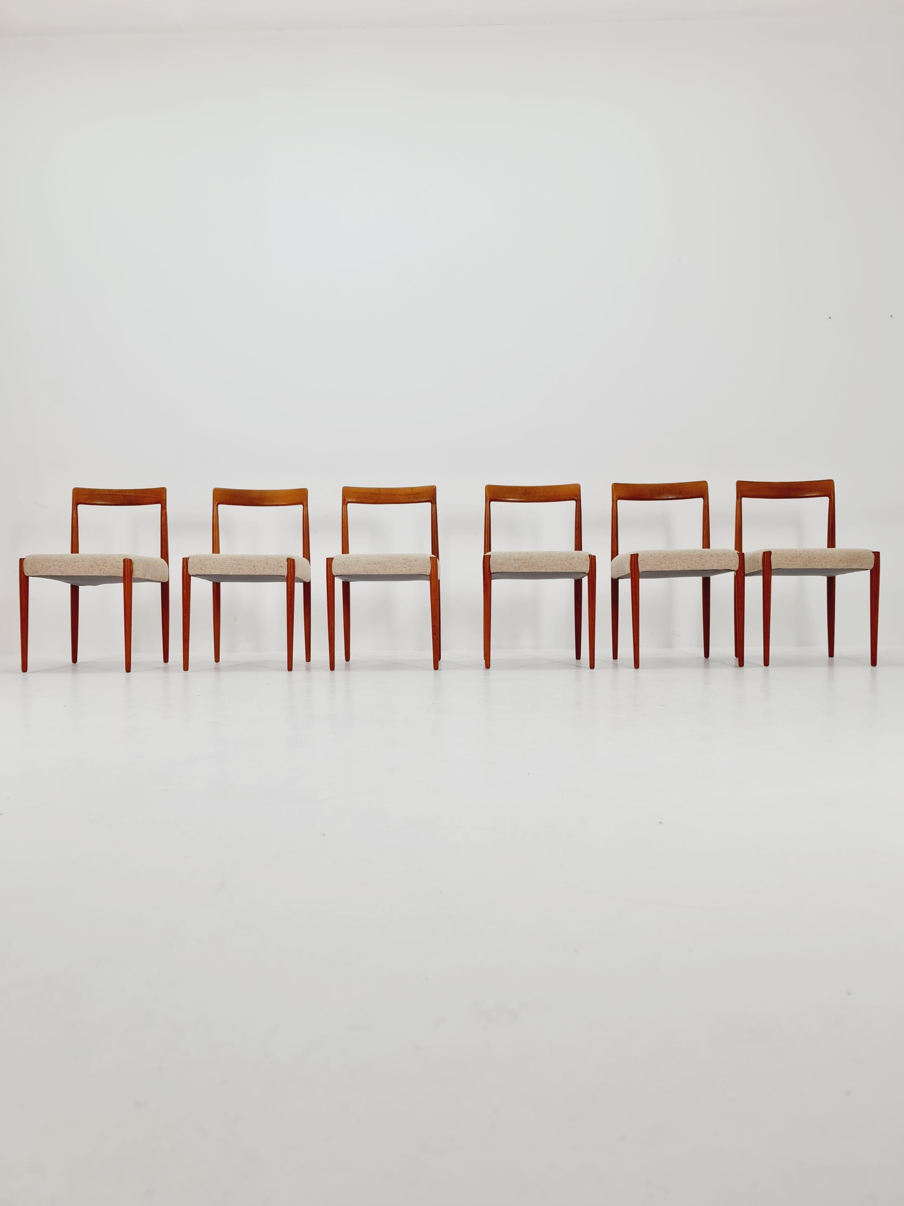 Mid century German Teak Dining Chair by Lübke, 1960s, set of 6 For Sale 1