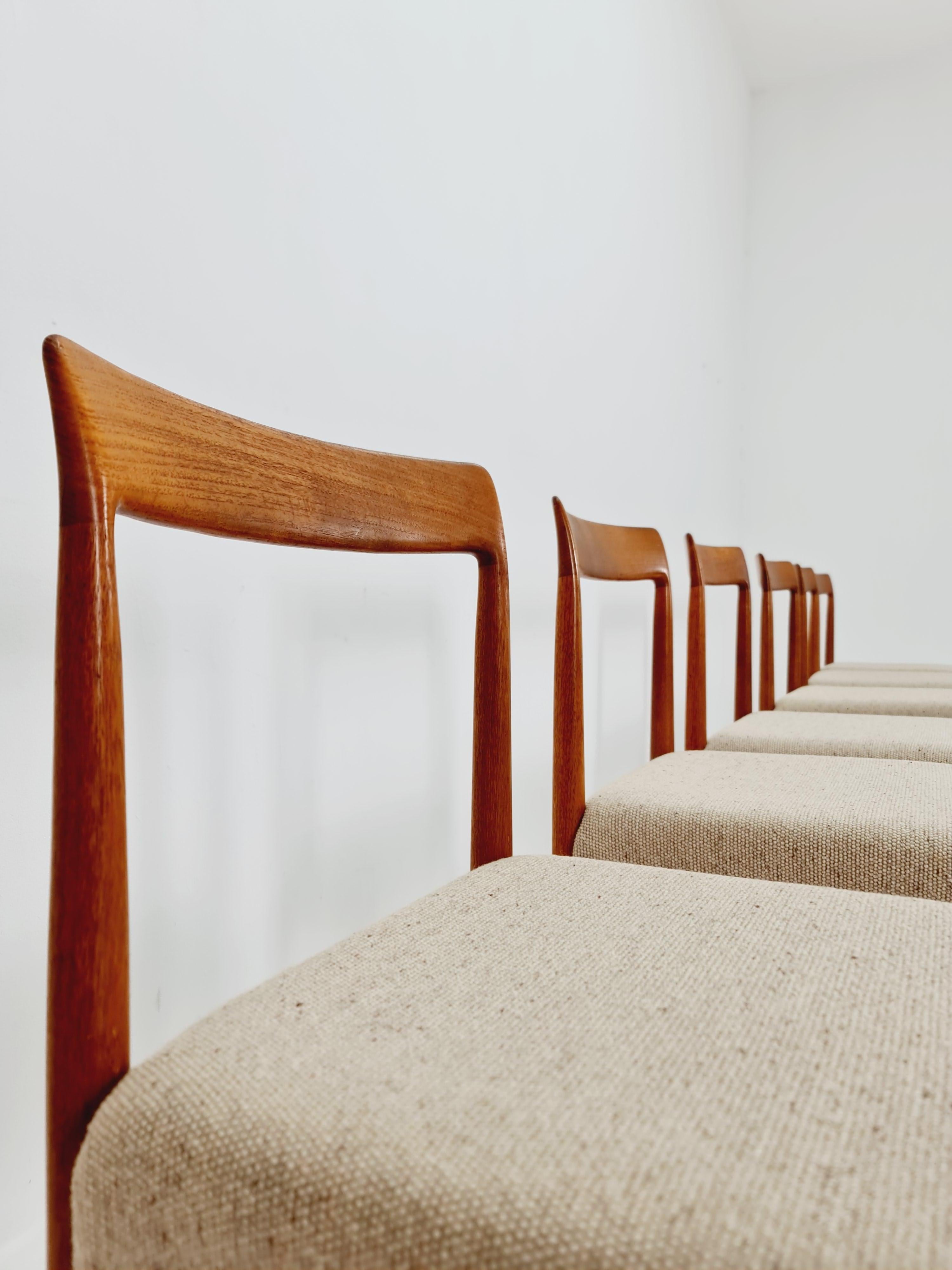 Mid century German Teak Dining Chair by Lübke, 1960s, set of 6 For Sale 2