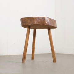 Mid-Century German Tripod Tree Slice Side Table, 1960s