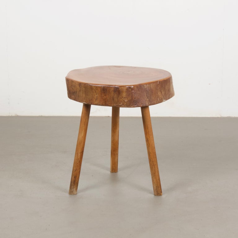 Tree Slice Side Table Mid-Century German Tripod Tree Slice Side Table, 1960s For Sale at 1stDibs