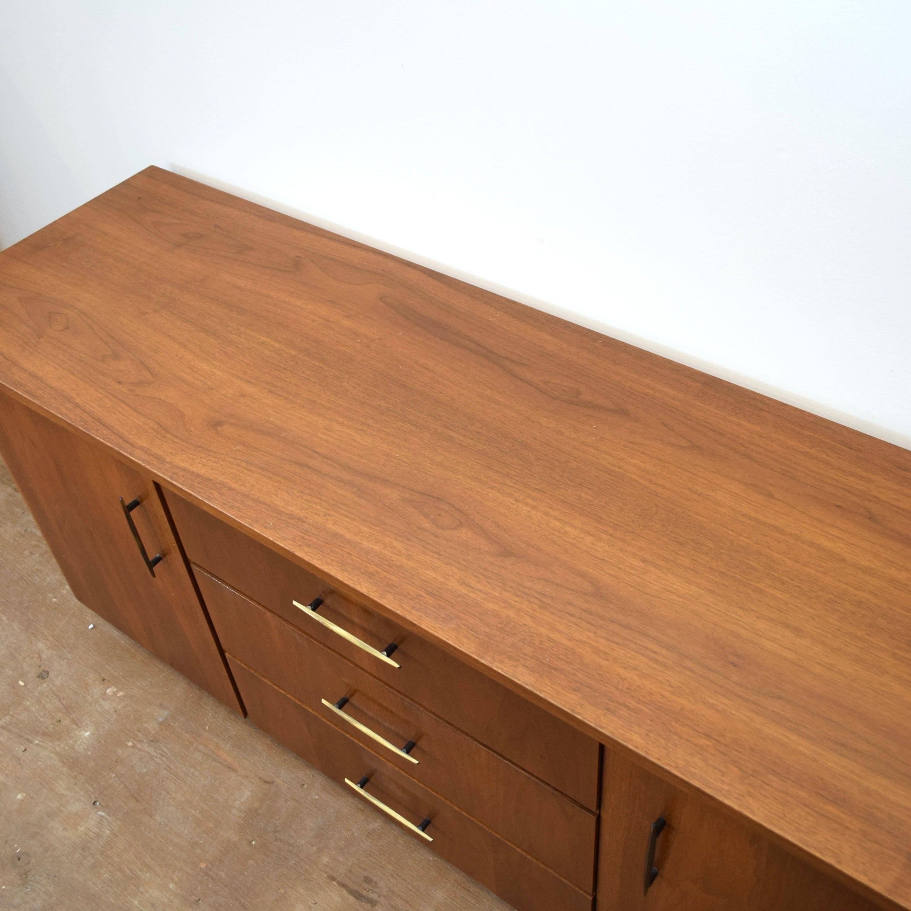 Mid Century German Walnut Sideboard In Good Condition For Sale In Puslinch, ON