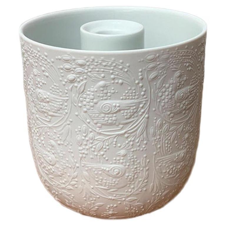 Bougeoir en porcelaine blanche allemande du milieu du siècle par Bjørn Wiinblad pour Rosenthal en vente