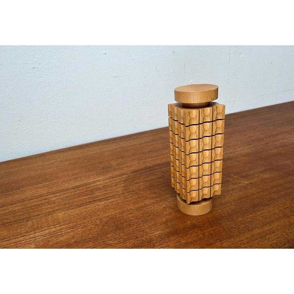 Mid-Century German Wooden Candleholder, 1960s For Sale 1
