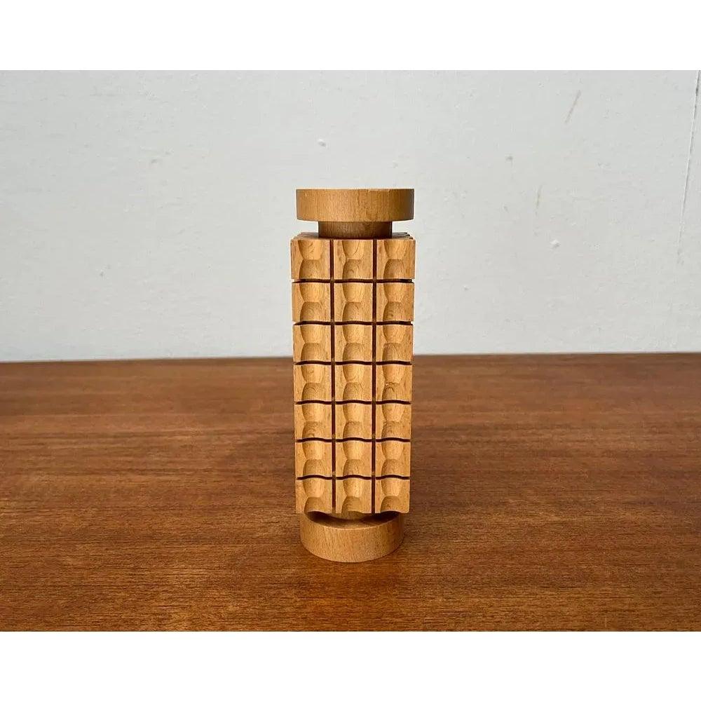 Mid-Century German Wooden Candleholder, 1960s For Sale 4