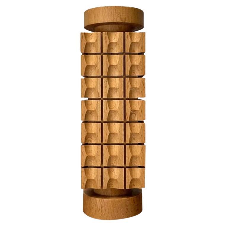 Mid-Century German Wooden Candleholder, 1960s For Sale