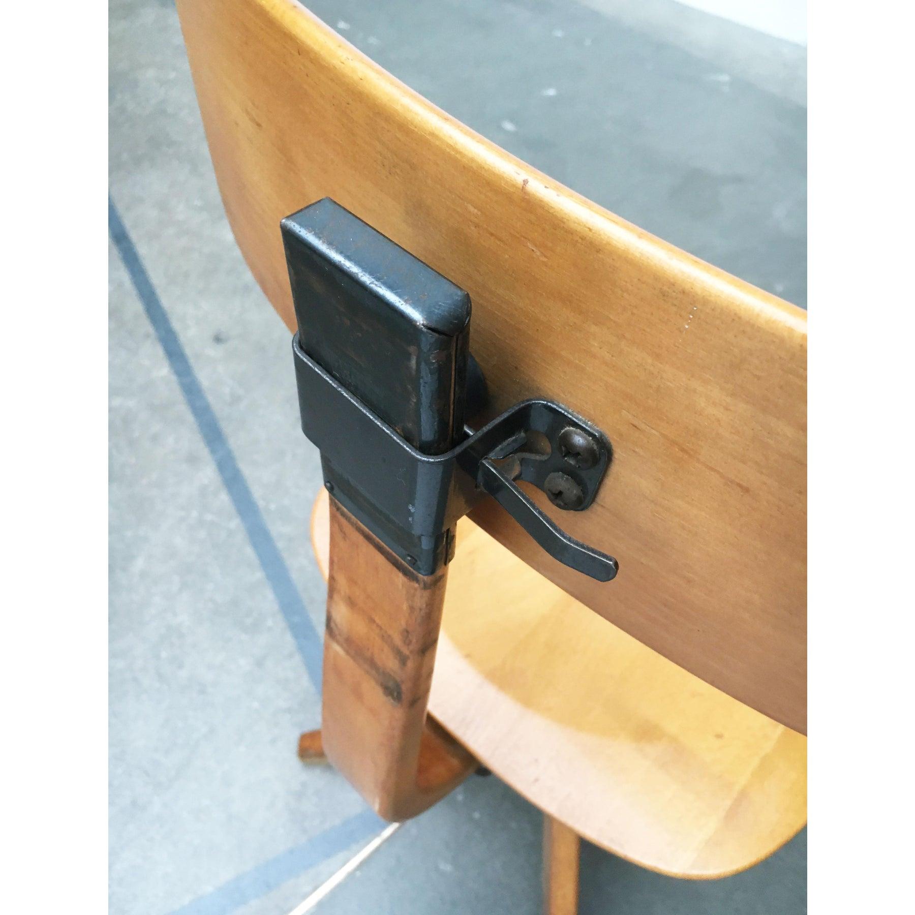Mid-Century German Wooden Swivel Chair from Sedus For Sale 4