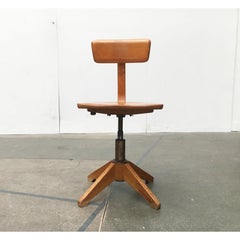 Mid-Century German Wooden Swivel Chair from Sedus