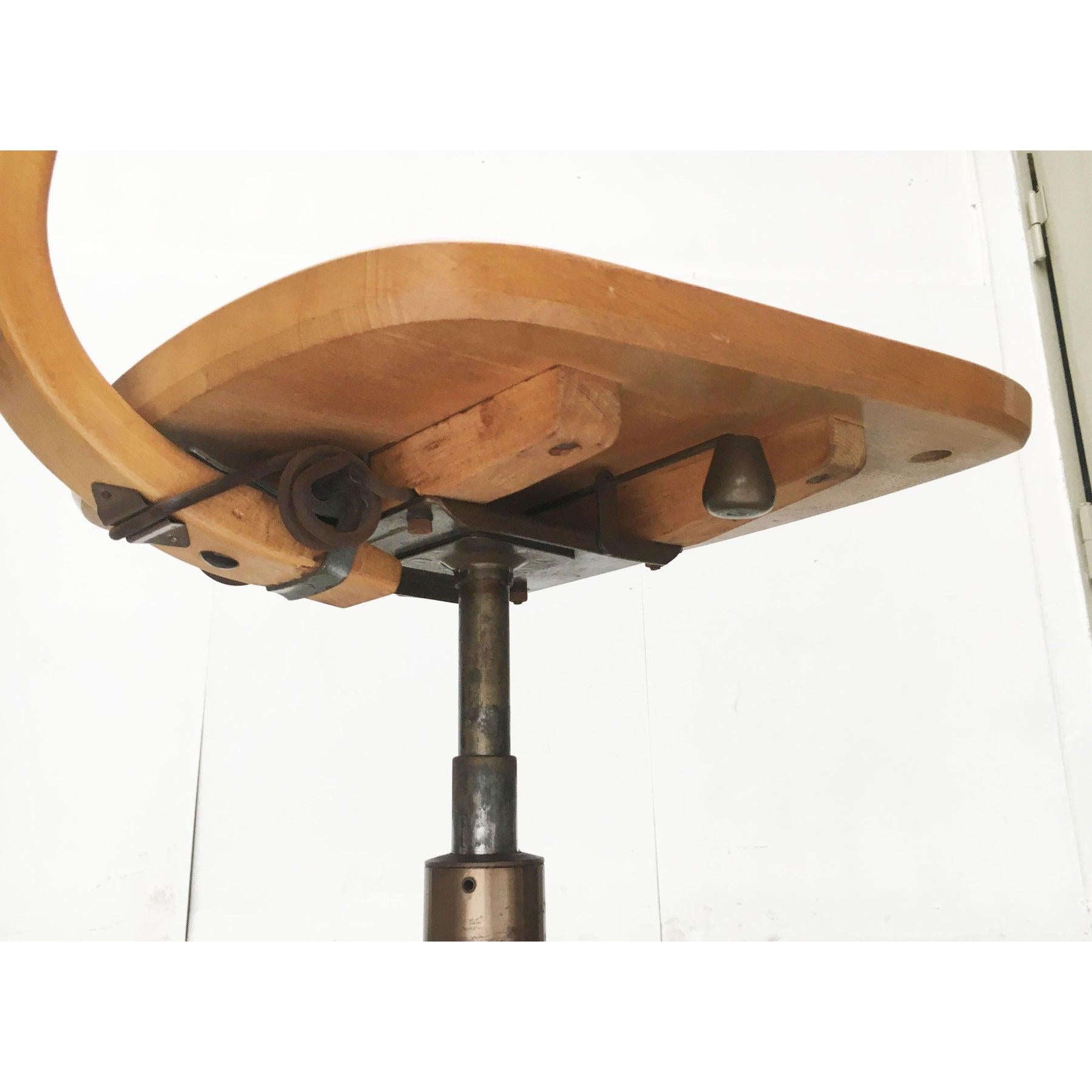 Mid-Century German Wooden Swivel Chair from Sedus For Sale 1