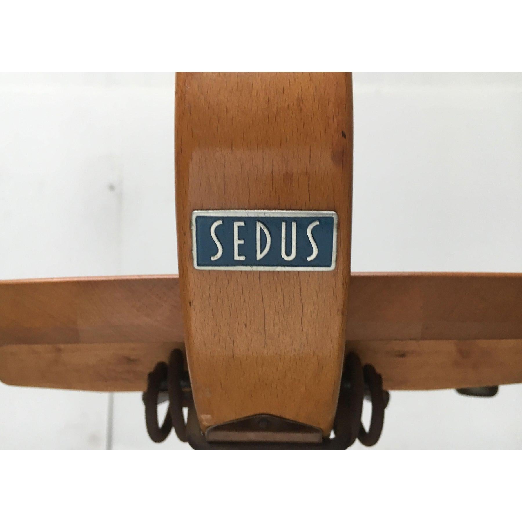 Mid-Century German Wooden Swivel Chair from Sedus For Sale 2