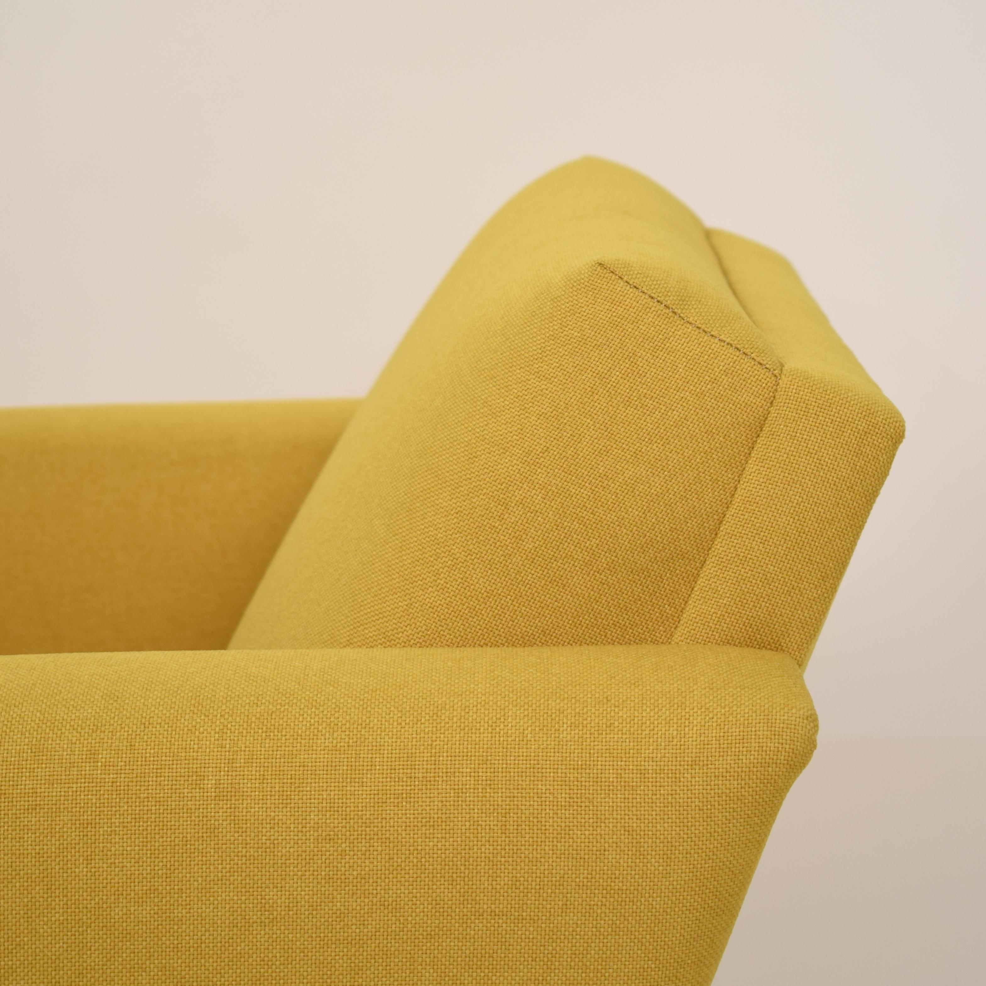 Midcentury German Yellow and Brass Lounge Chair Armchair Pierre Guariche Style 4