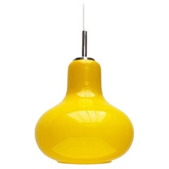 Mid-Century German Yellow Glass Pendant Lamp from Hustadt, 1960s