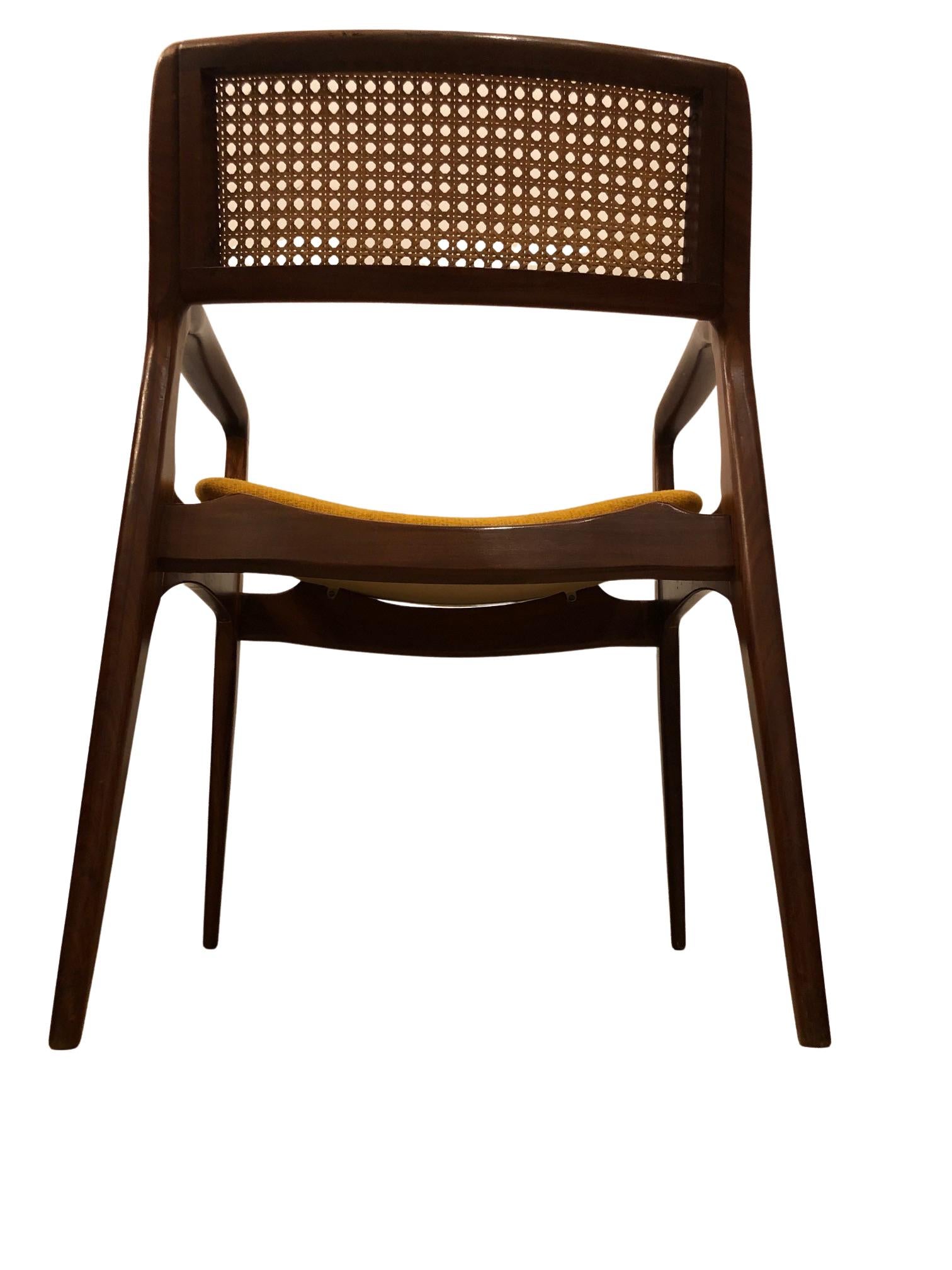 20th Century Mid-Century GFM-120 Chair, by Edmund Homa in Solid Wood and Wool, 1960s For Sale