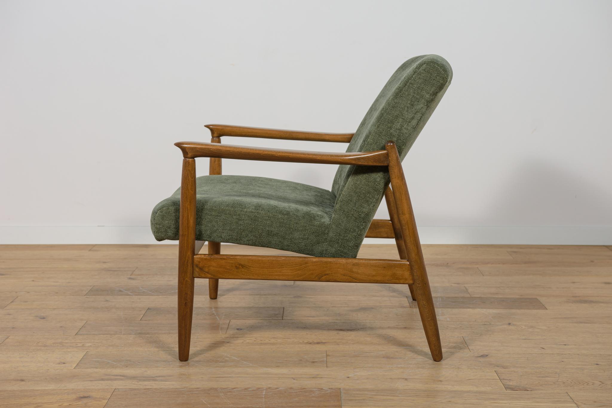 Polish Mid-Century GFM-64 Armchair by Edmund Homa for Gościcińskie Furniture Factory. For Sale