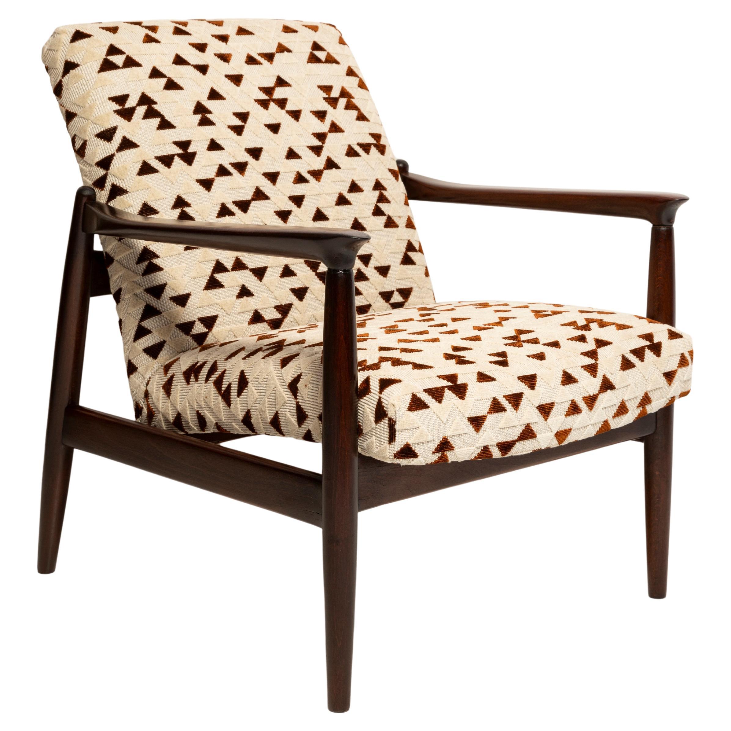 Mid Century GFM 64 Armchair, Drawing Jacquard Velvet Dedar, Homa, Europe, 1960s