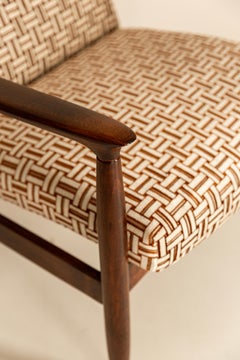 Mid Century GFM 64 Armchair - E. Homa, Jacquard Velvet by Camengo, Europe, 1960s