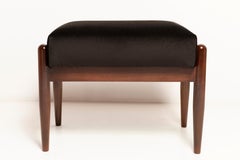 Mid Century GFM Stool in Black Velvet, E. Homa, Europe, 1960s
