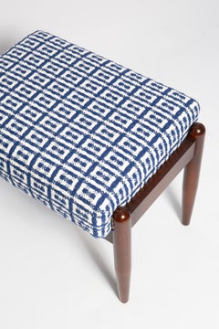 Mid Century GFM Stool in Geometric Tweed Jacquard Dedar, E. Homa, Europe, 1960s