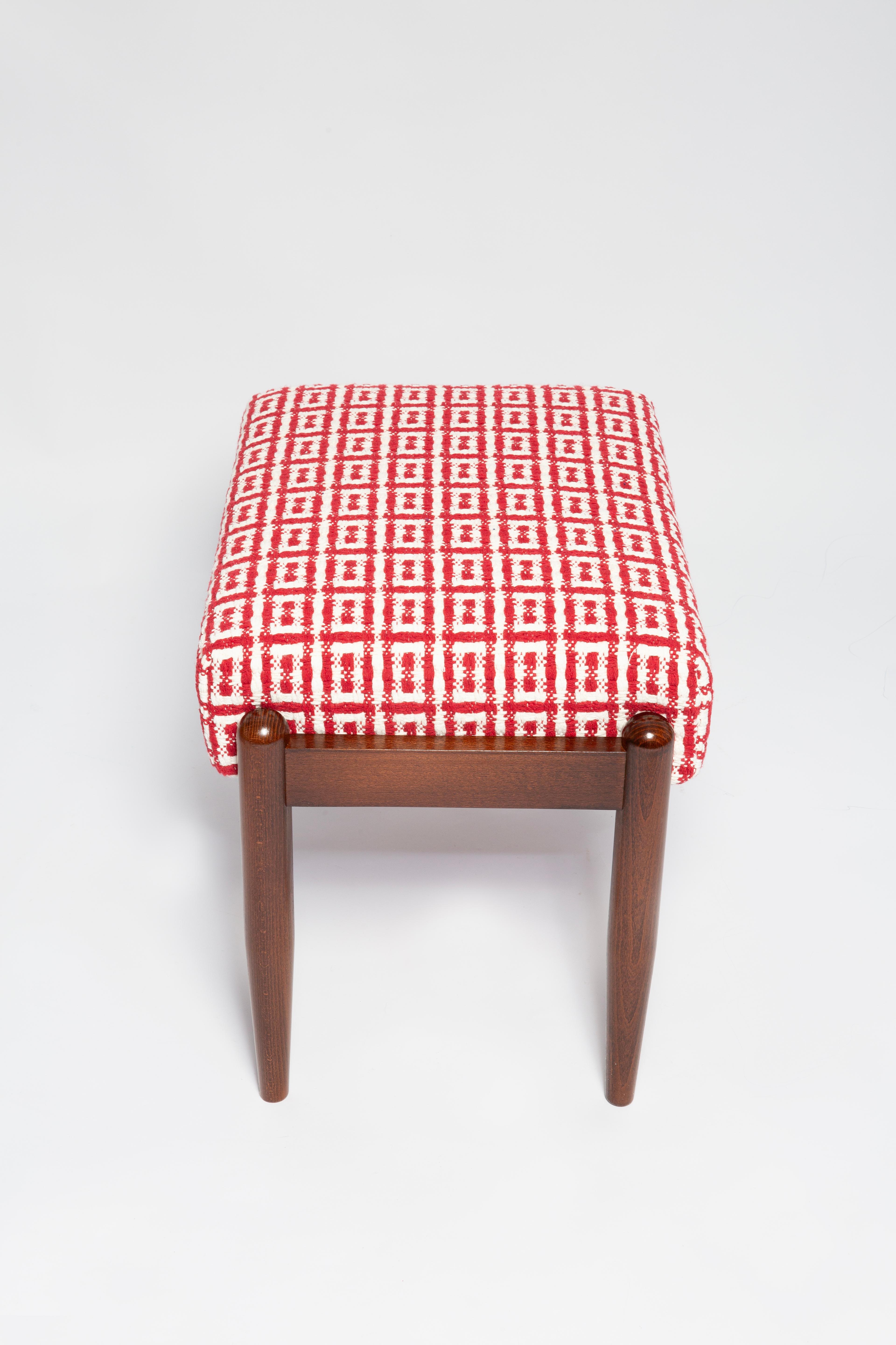 XX secolo Sgabello GFM di metà secolo in tweed jacquard Dedar geometrico, E. Homa, Europa, anni '60 in vendita