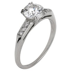 Verlobungsring aus Platin mit GIA 1,01 Karat Diamanten aus der Mitte des Jahrhunderts