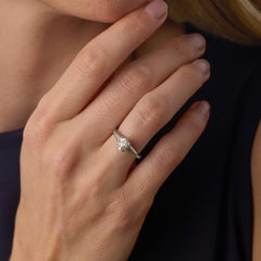 Mid Century GIA 1.01 carat old mine cut diamond platinum engagement ring
