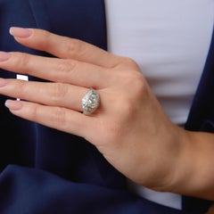 Mid Century GIA 1.07 carat old mine cut diamond platinum engagement ring