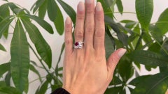 Mid Century GIA 1.22 Carats Diamond Ruby Toi et Moi Platinum Ring