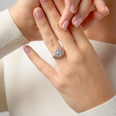 Mid Century GIA 1.25 carat old European cut diamond platinum engagement ring