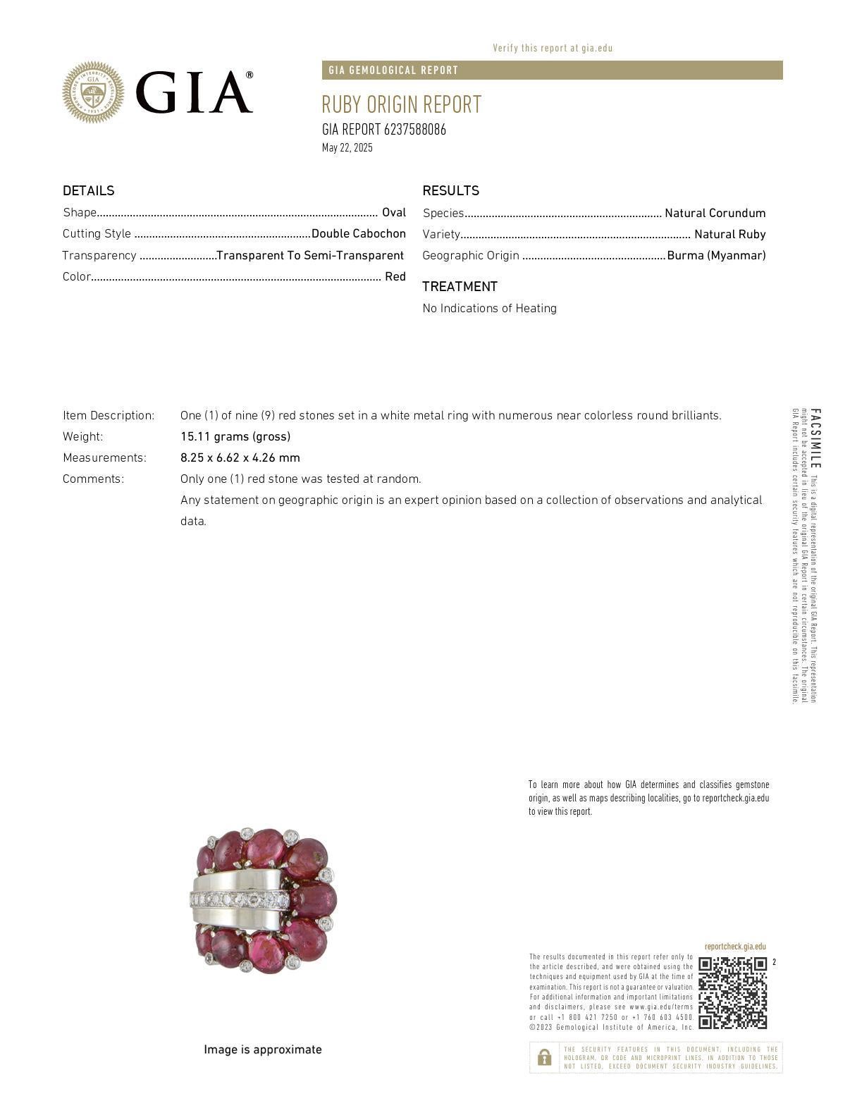 De las mujeres Mid Century GIA 14 carat Burma no heat ruby diamond 14k white gold cocktail ring en venta