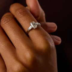 Mid Century GIA 1.52 carat old mine cut diamond platinum engagement ring