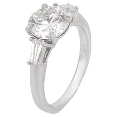 Mid Century GIA 1.63 carat diamond platinum engagement ring