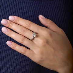 Mid Century GIA 1.91 carat old mine cut diamond platinum engagement ring