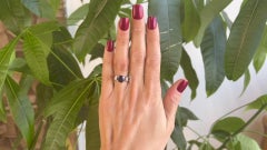 Mid-Century GIA 1.91 Carats Sapphire Diamond 14K White Gold Ring