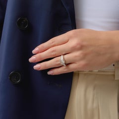 Mid Century GIA 2.89 carat diamond platinum engagement ring