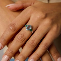 Mid Century GIA 3.05 carat no heat sapphire emerald platinum ring