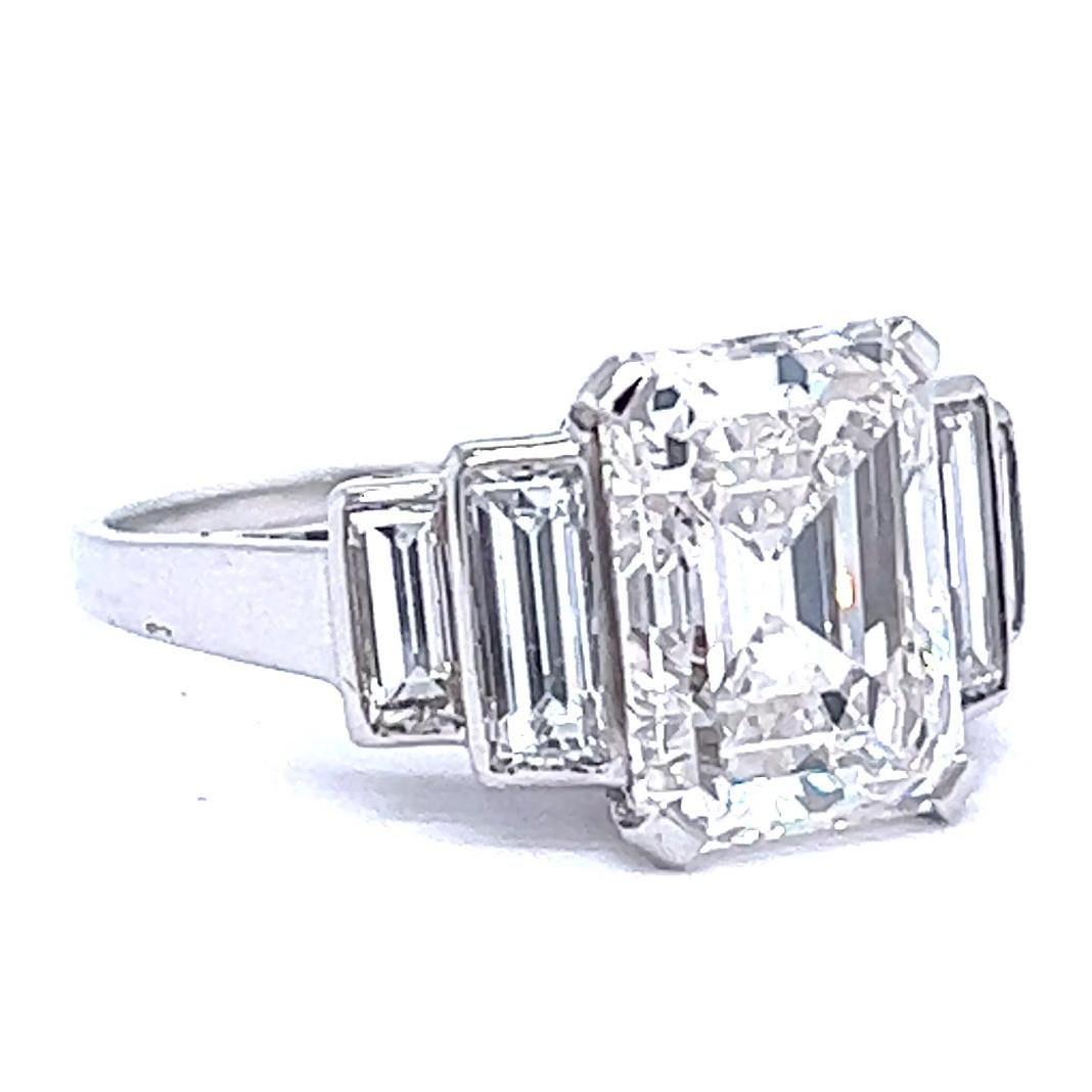 1.7 carat emerald cut diamond ring